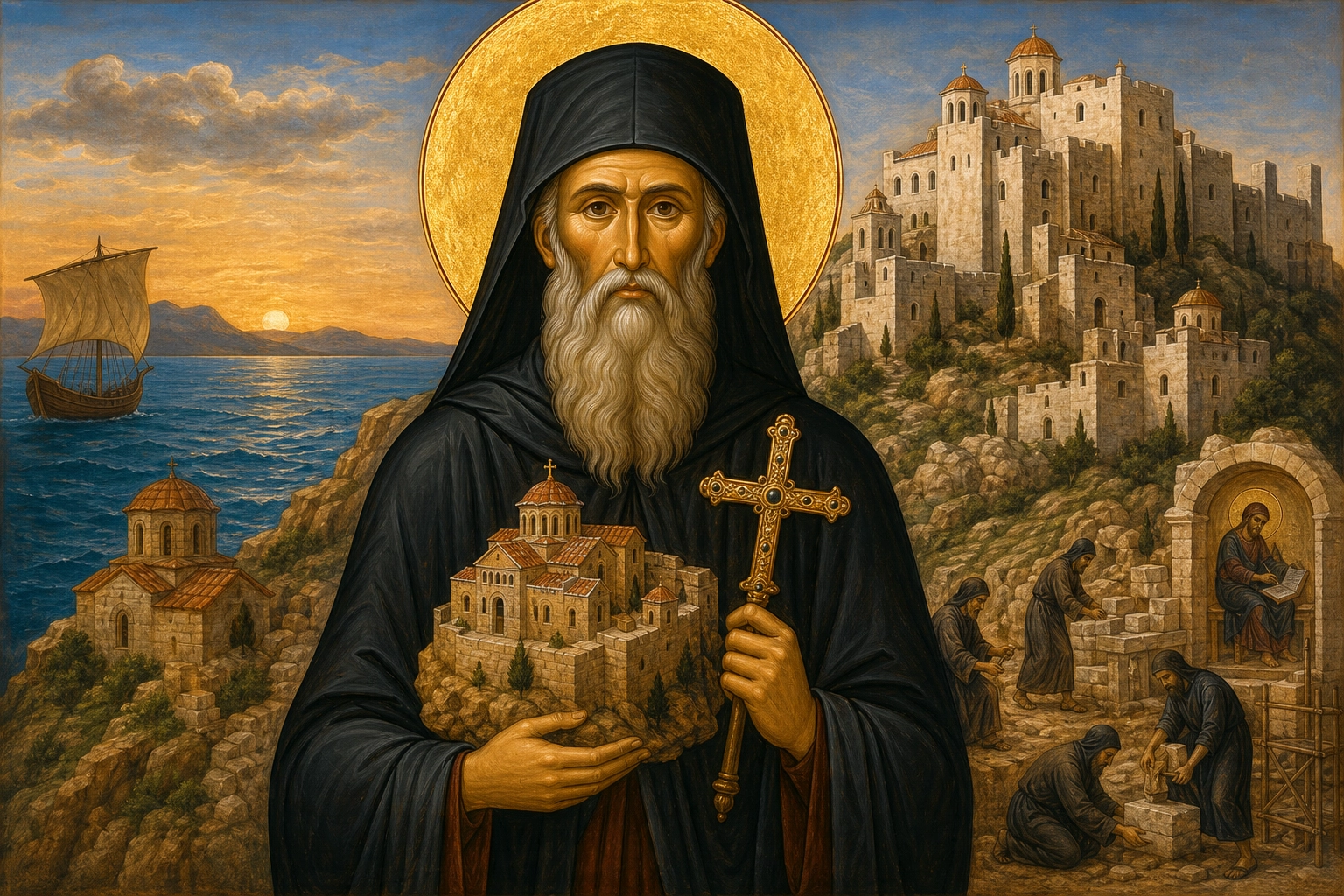 Εικόνα: Όσιος Χριστόδουλος, ο φωτεινός κτήτορας της Πάτμου