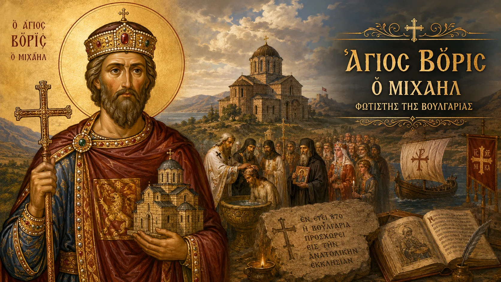 Εικόνα: Άγιος Βόρις - Μιχαήλ ο Ισαπόστολος της Βουλγαρίας