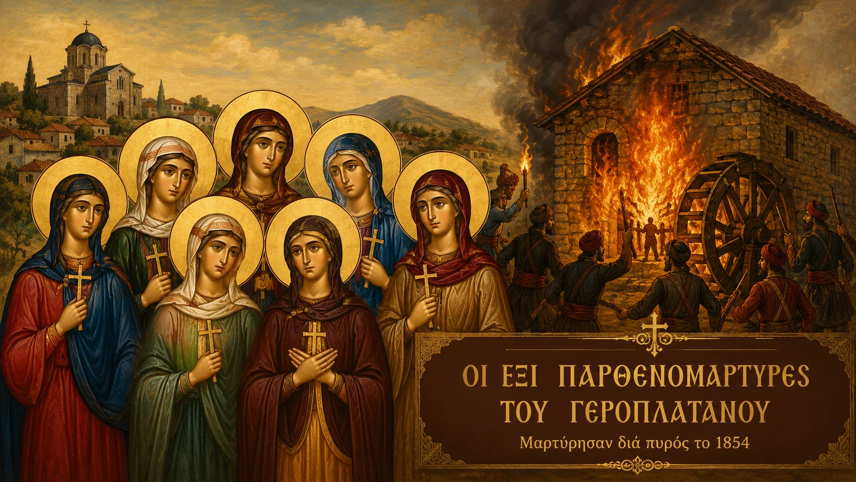 Εικόνα: Έξι Παρθενομάρτυρες του Γεροπλατάνου