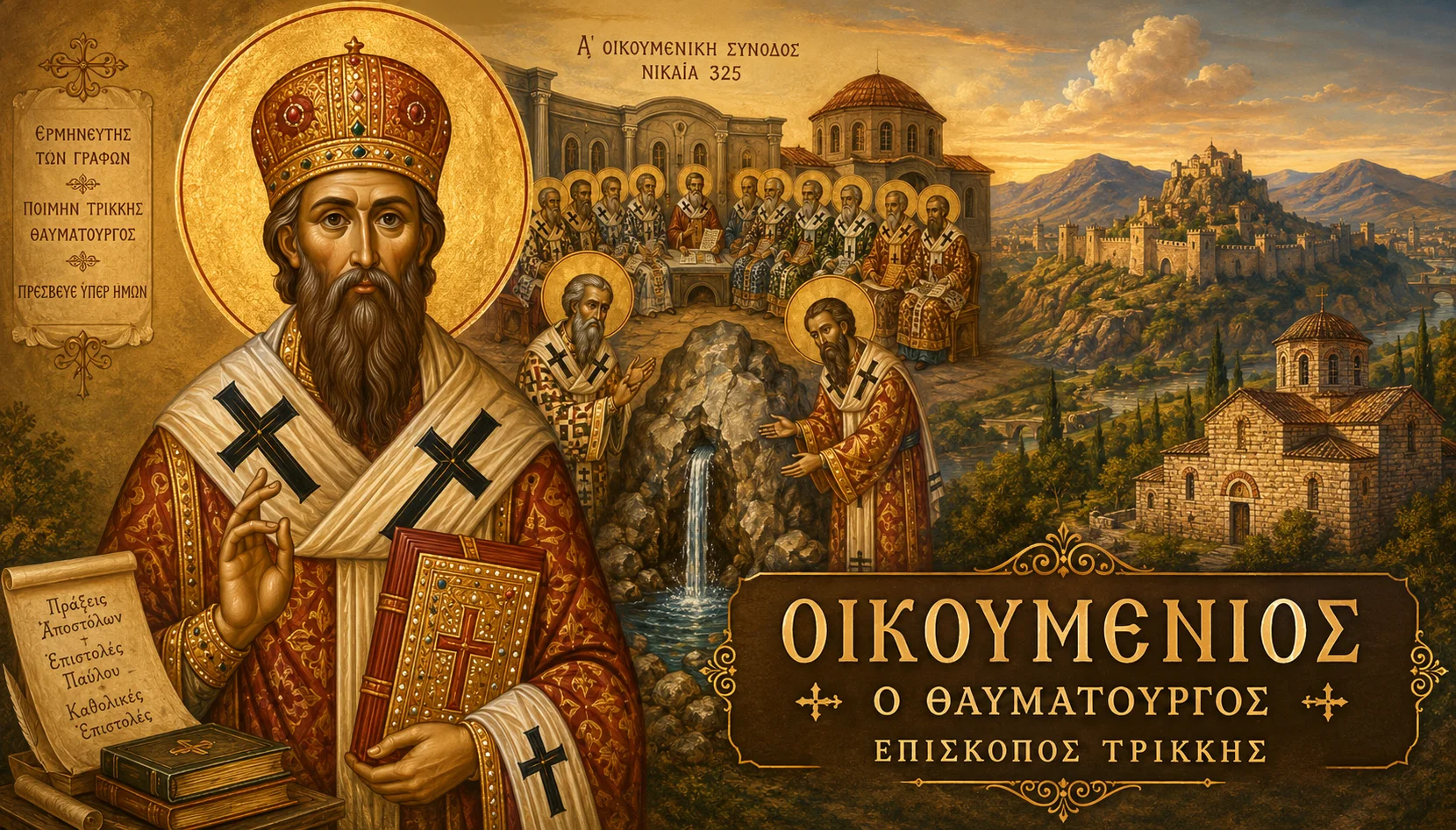 Εικόνα: Οικουμένιος ο Θαυματουργός, Επίσκοπος Τρίκκης