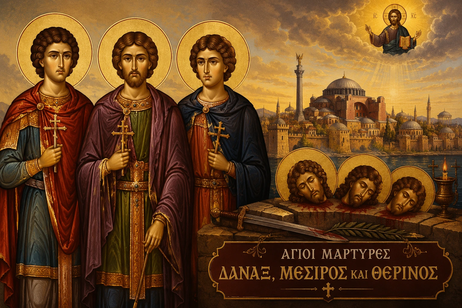 Εικόνα: Άγιοι Μάρτυρες Δάναξ, Μέσιρος και Θερίνος