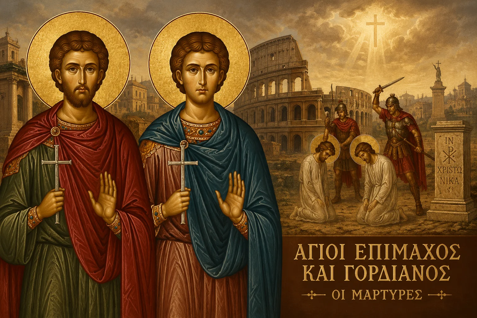 Εικόνα: Άγιοι Επίμαχος Και Γορδιανός Οι Μάρτυρες