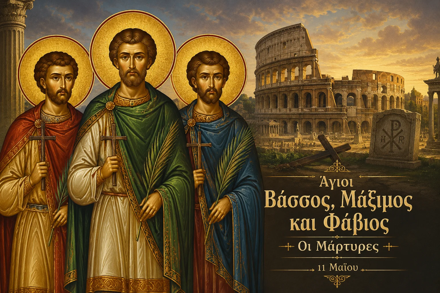 Εικόνα: Άγιοι Βάσσος Μάξιμος Και Φάβιος Οι Μάρτυρες