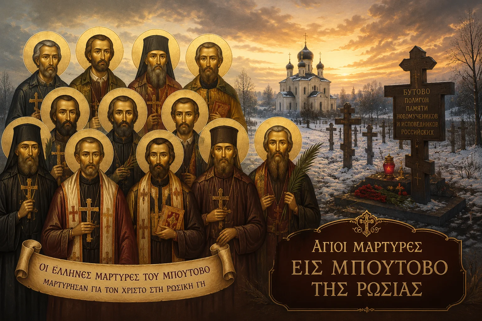 Εικόνα: Άγιοι Μάρτυρες Εις Μπούτοβο Της Ρωσίας