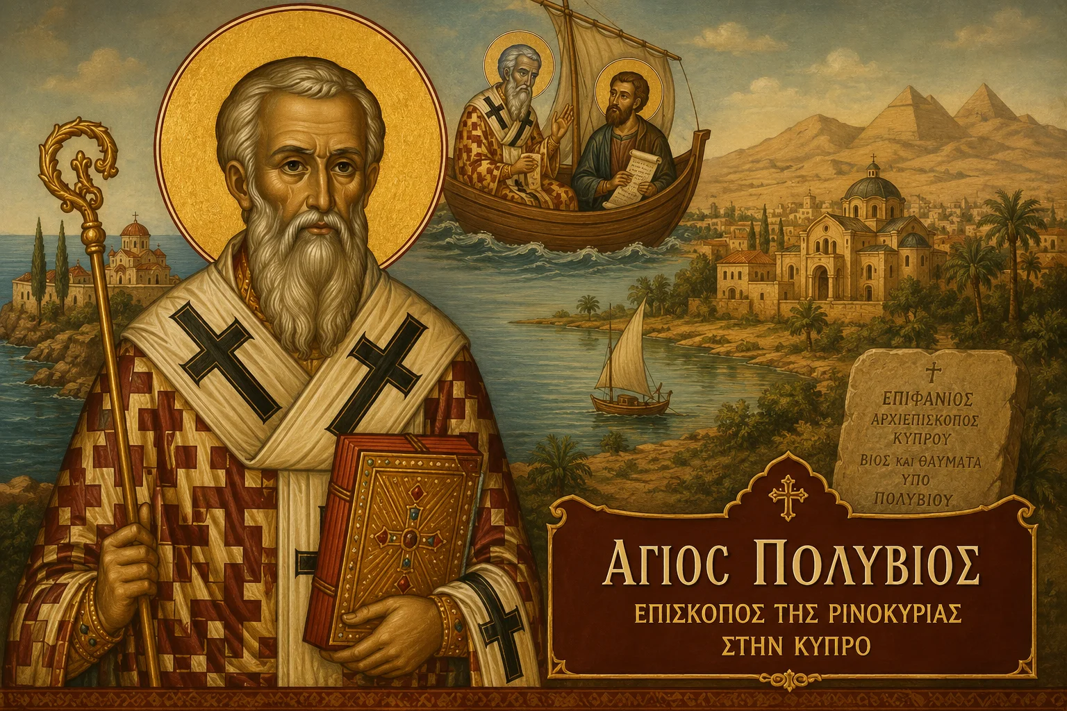 Εικόνα: Άγιος Πολύβιος Επίσκοπος Της Ρινοκυρίας Στην Κύπρο