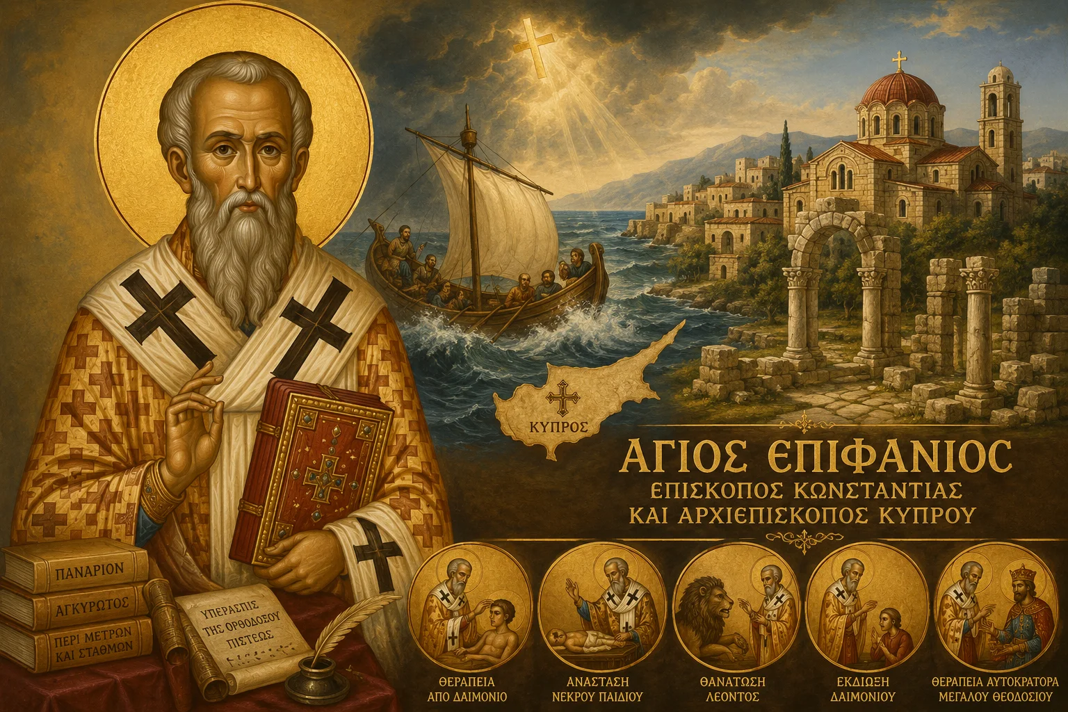 Εικόνα: Άγιος Επιφάνιος Επίσκοπος Κωνσταντίας Και Αρχιεπίσκοπος Κύπρου