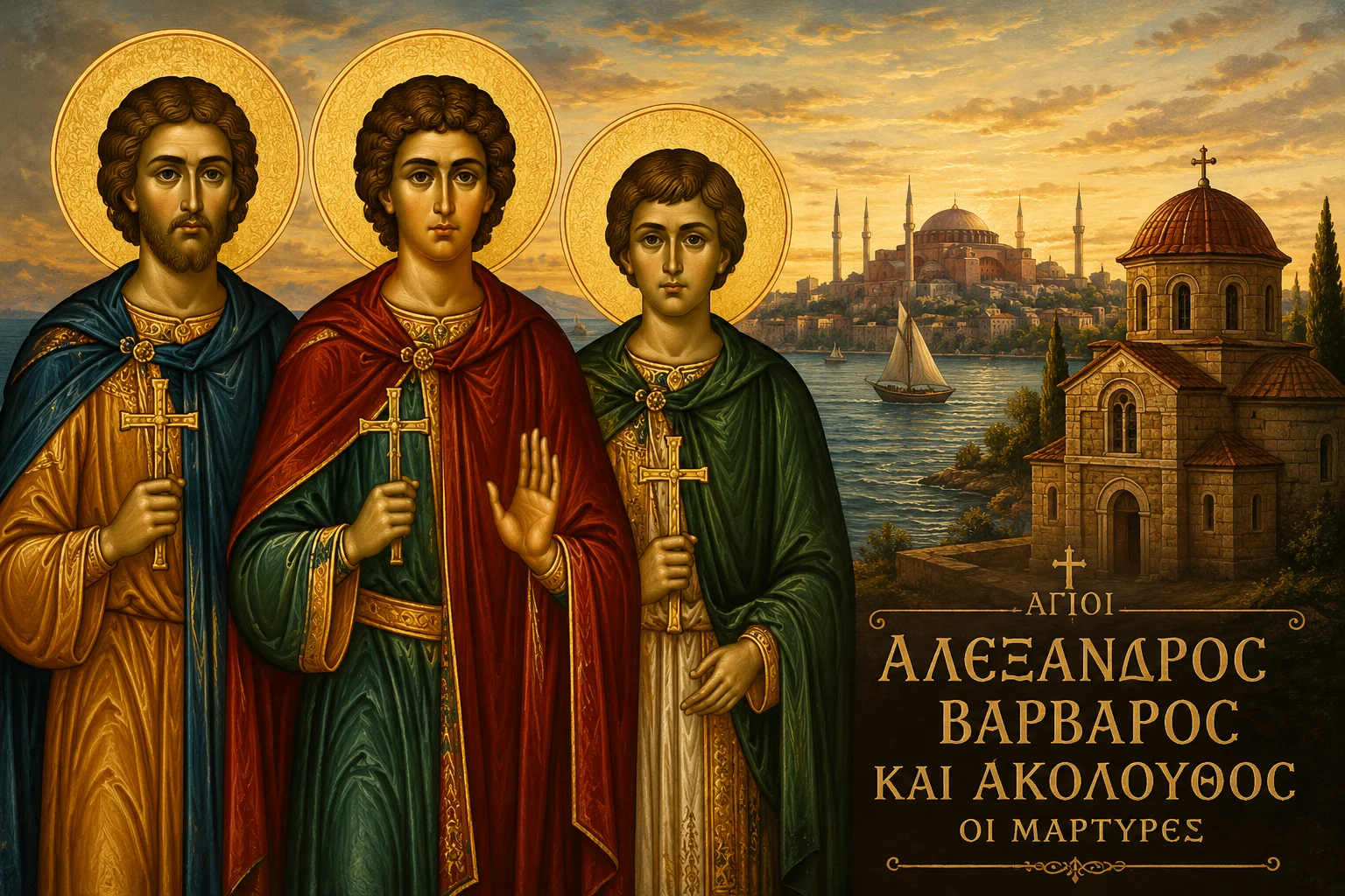 Εικόνα: Άγιοι Αλέξανδρος Βάρβαρος Και Ακόλουθος Οι Μάρτυρες