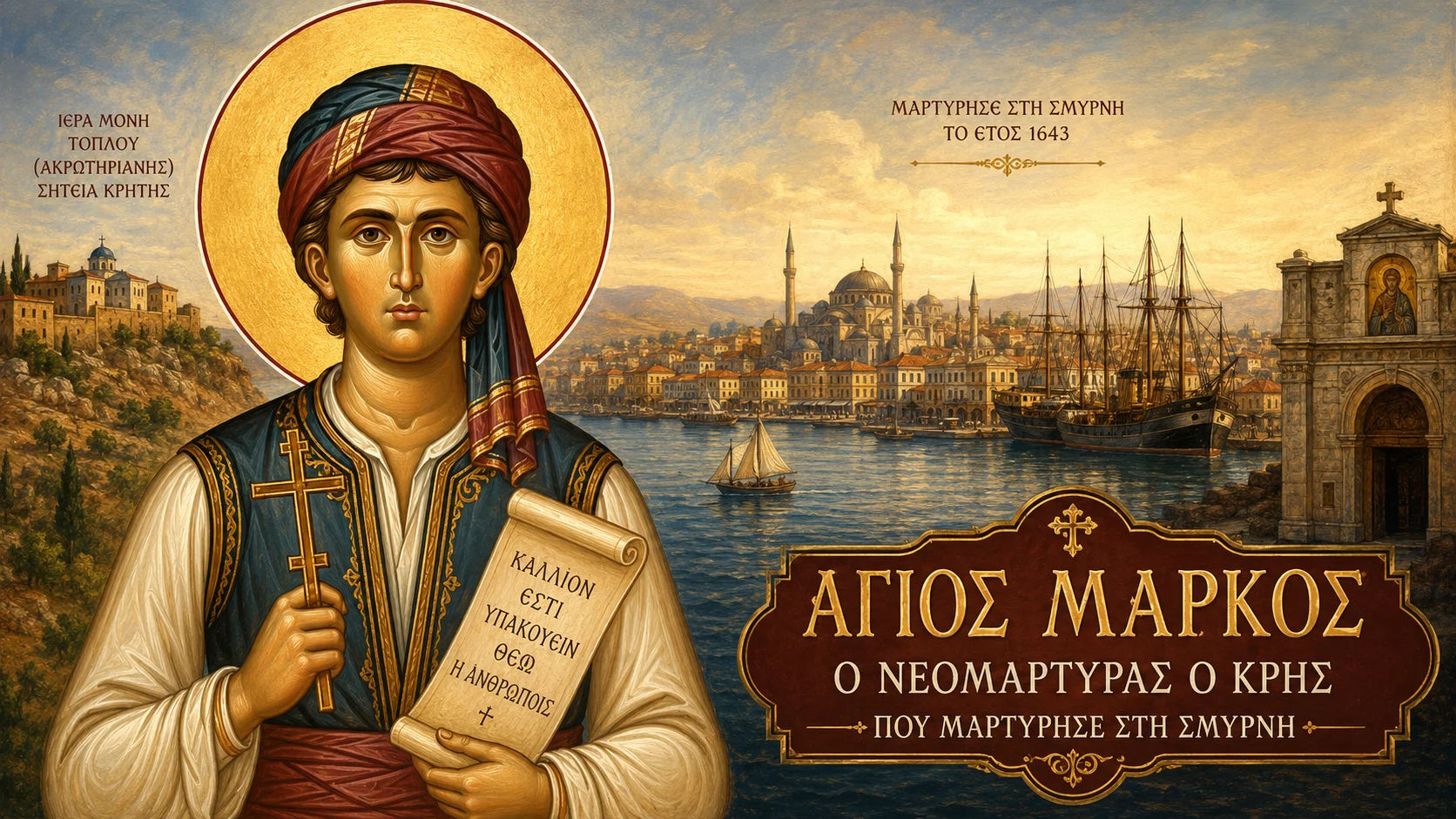 Εικόνα: Άγιος Μάρκος Ο Νεομάρτυρας Ο Κρης Που Μαρτύρησε Στη Σμύρνη