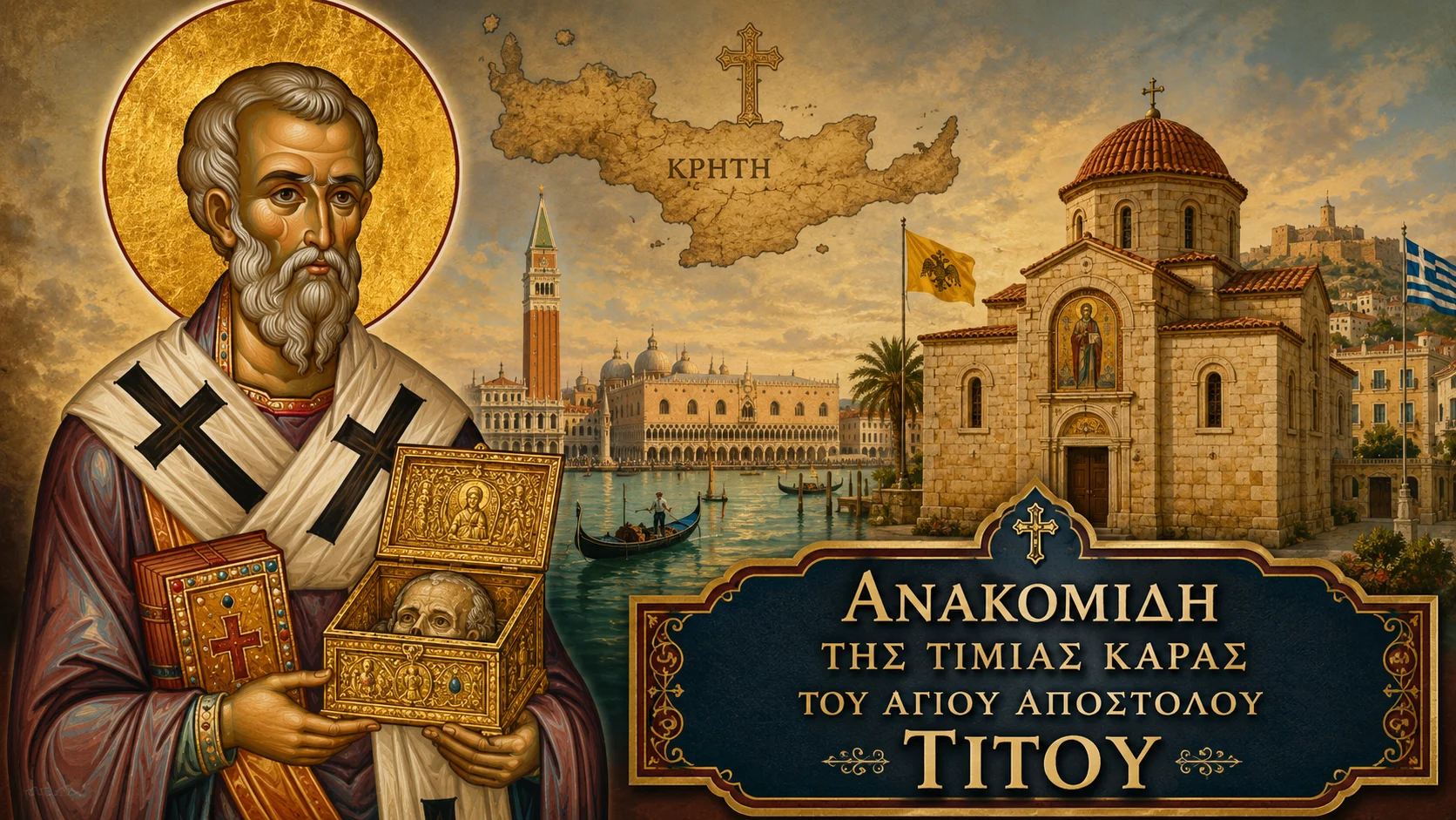 Εικόνα: Ανακομιδή Της Τιμίας Κάρας Του Αγίου Αποστόλου Τίτου