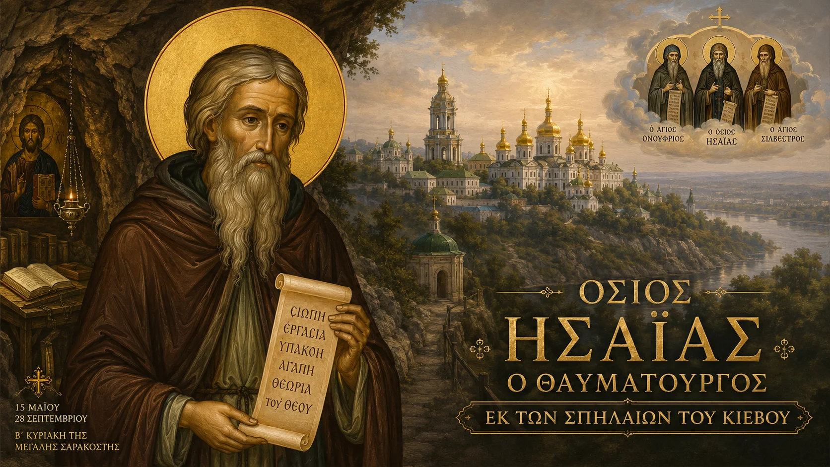 Εικόνα: Όσιος Ησαΐας Ο Θαυματουργός Εκ Των Σπηλαίων Του Κιέβου