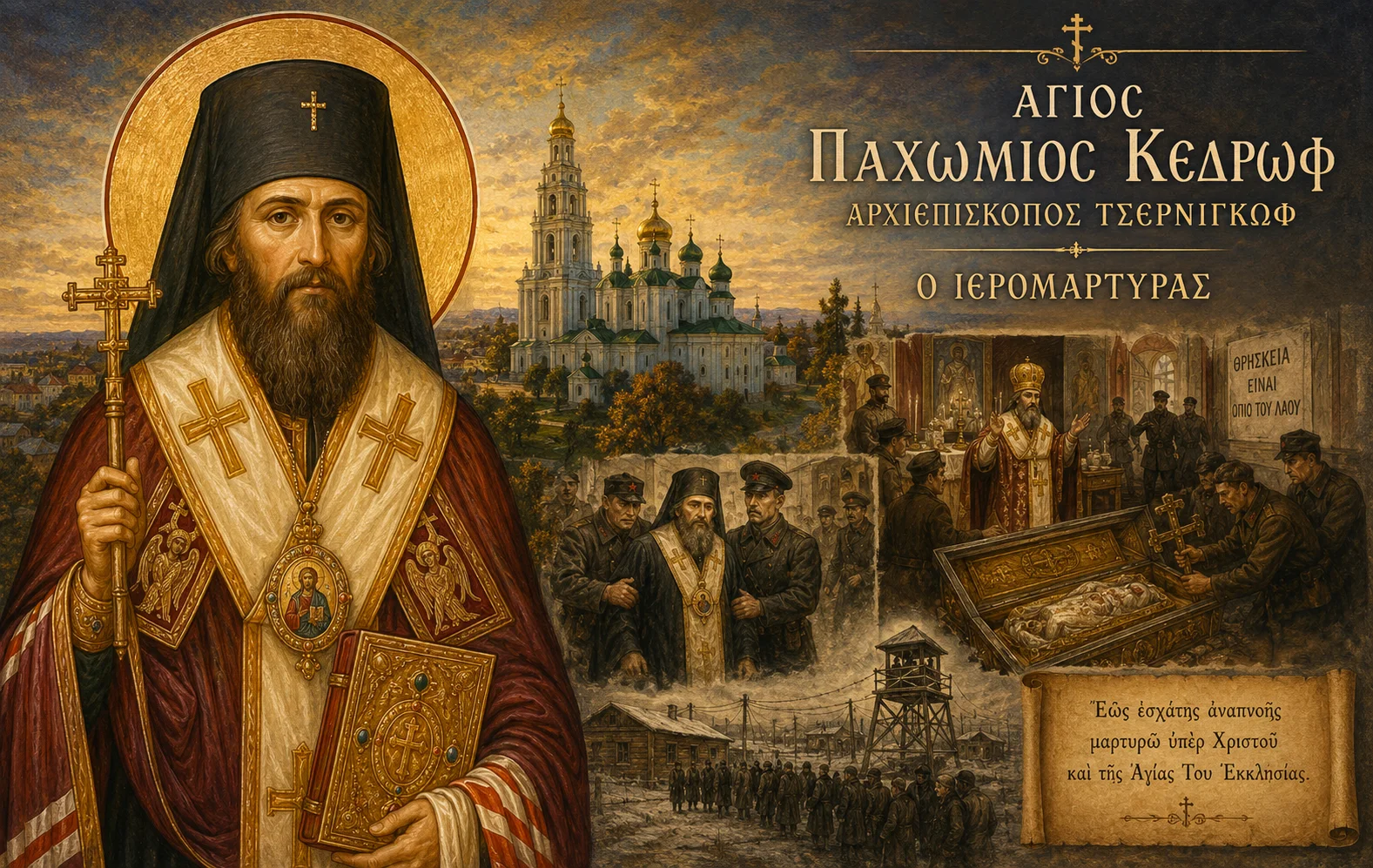 Εικόνα: Άγιος Παχώμιος Κεδρώφ Αρχιεπίσκοπος Τσέρνιγκωφ Ο Ιερομάρτυρας