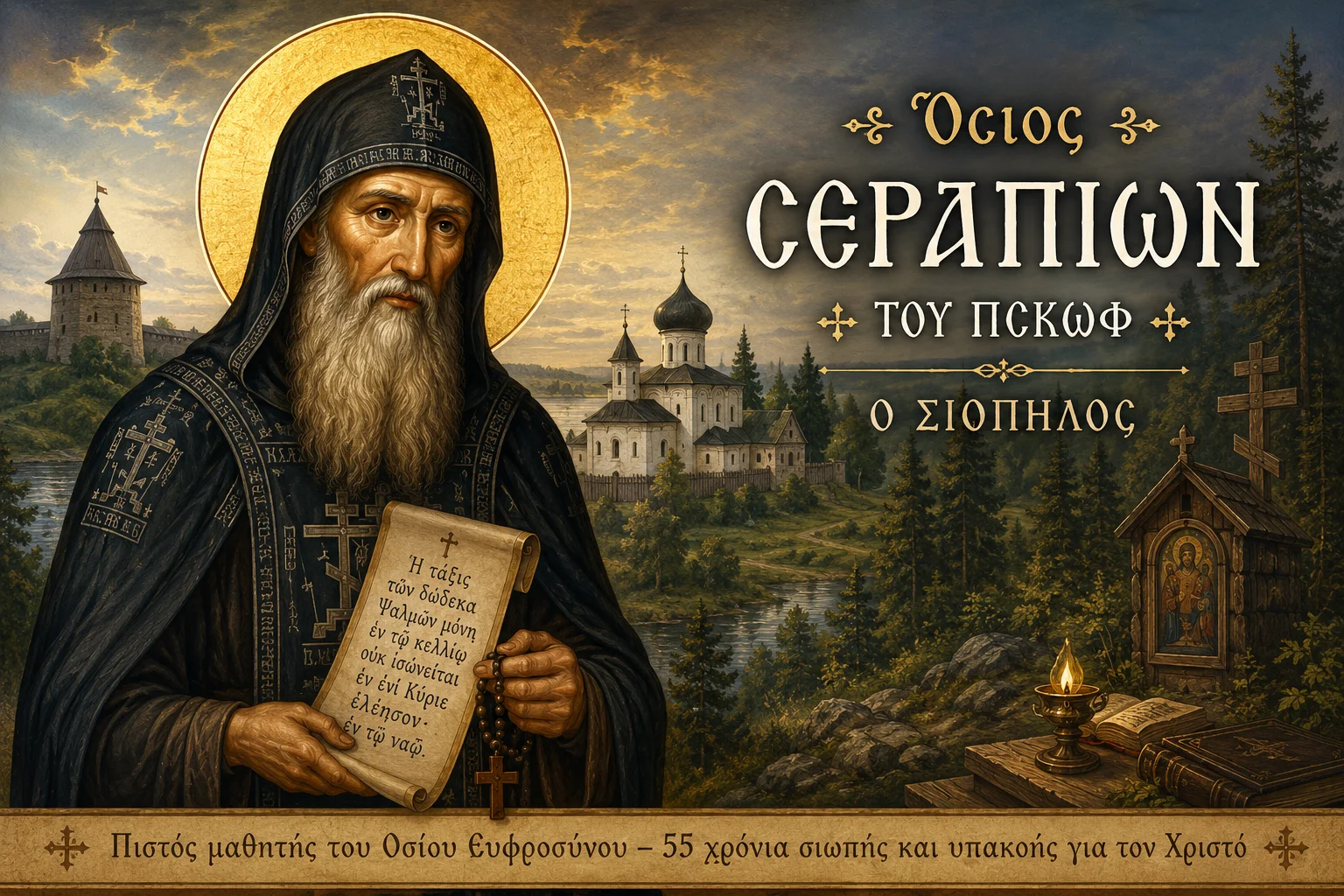 Εικόνα: Όσιος Σεραπίων Του Πσκωφ Ο Σιωπηλός