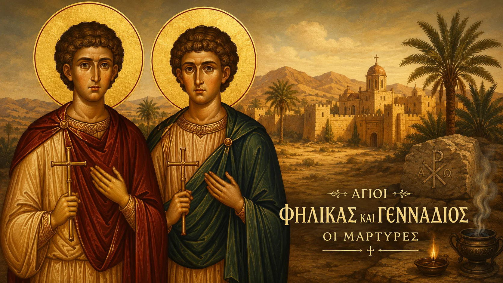 Εικόνα: Άγιοι Φήλικας Και Γεννάδιος Οι Μάρτυρες