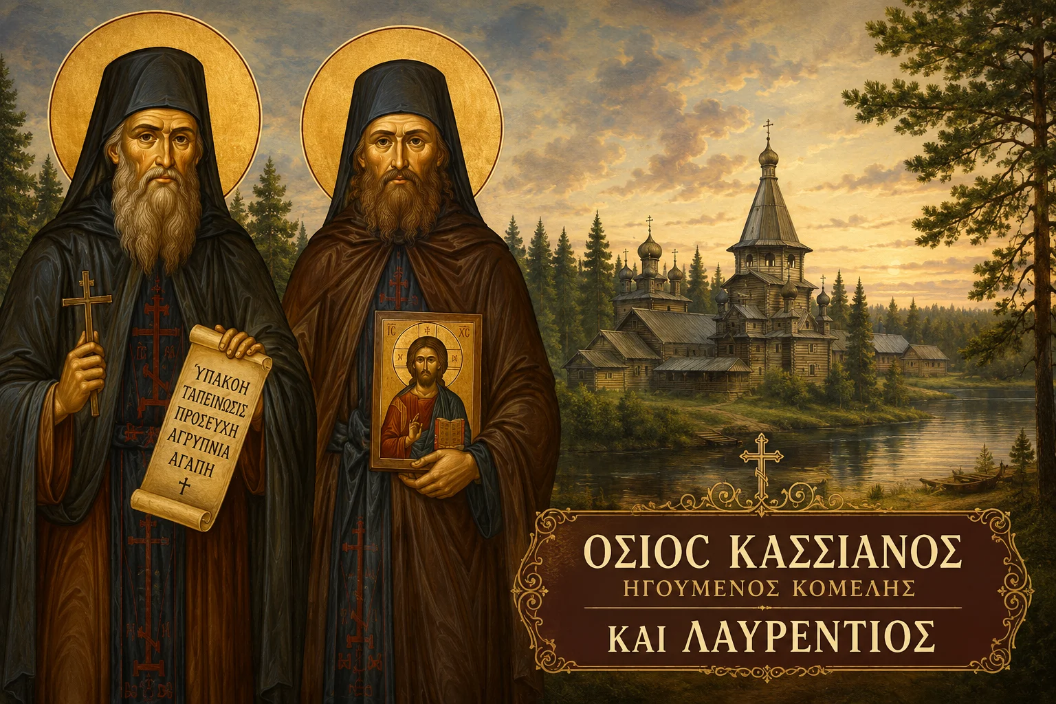 Εικόνα: Όσιος Κασσιανός Ηγούμενος Κομέλης Και Λαυρέντιος