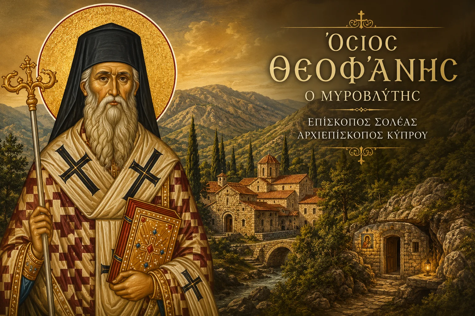 Εικόνα: Όσιος Θεοφάνης Ο Μυροβλύτης Επίσκοπος Σολέας Αρχιεπίσκοπος Κύπρου