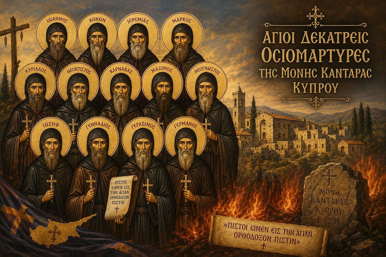 Εικόνα: Άγιοι Δεκατρείς Οσιομάρτυρες της Μονής Καντάρας Κύπρου