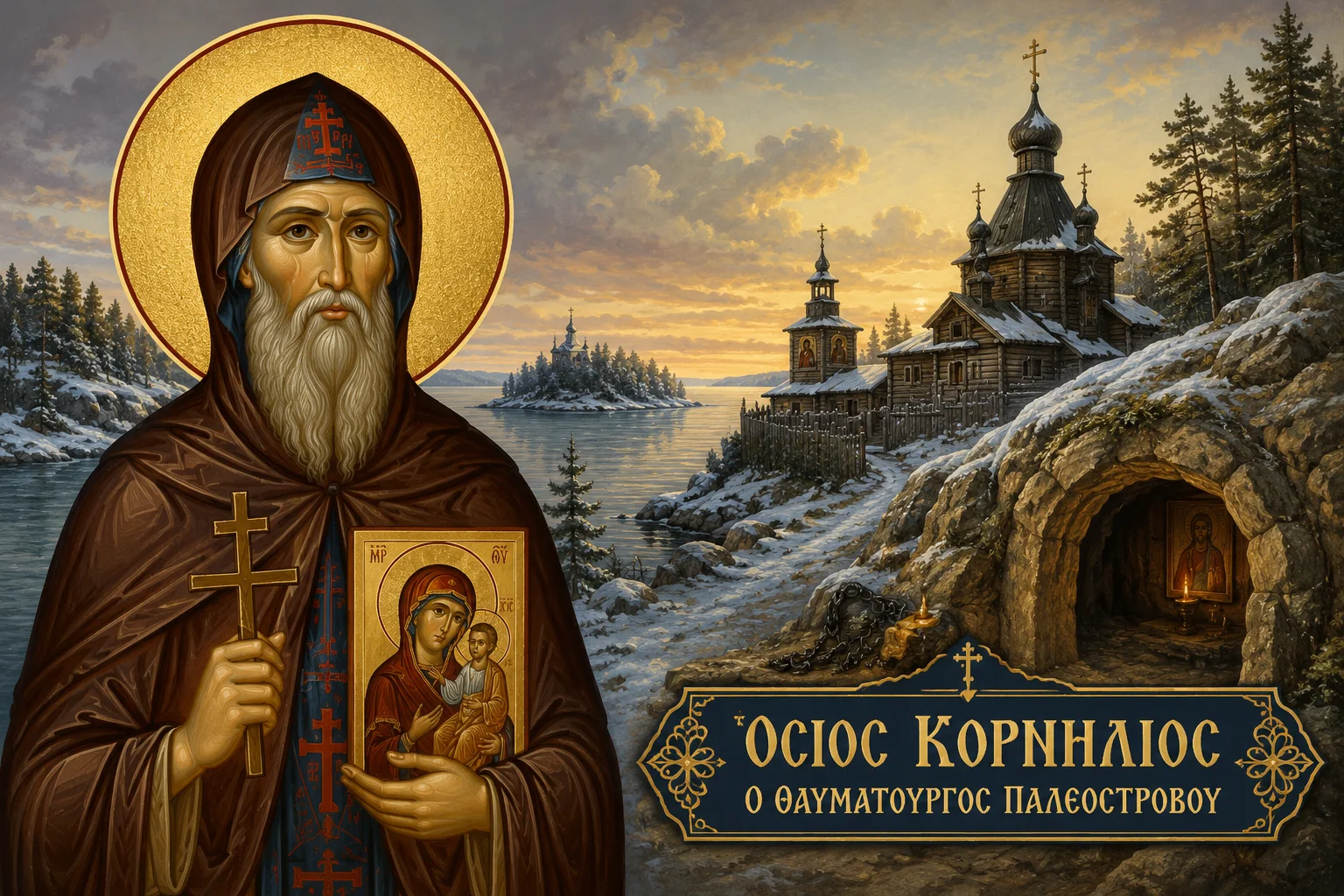 Εικόνα: Όσιος Κορνήλιος ο Θαυματουργός Παλεοστρόβου