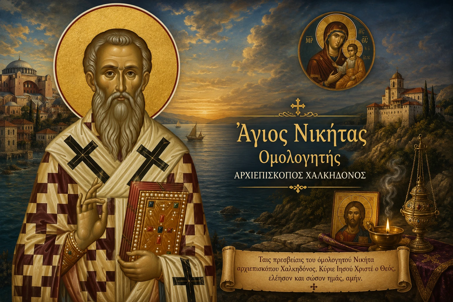 Εικόνα: Άγιος Νικήτας Ομολογητής Αρχιεπίσκοπος Χαλκηδόνος