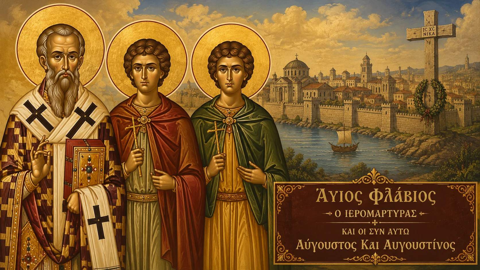 Άγιος Φλάβιος Ο Ιερομάρτυρας Και Οι Σύν Αυτώ Αύγουστος Και Αυγουστίνος