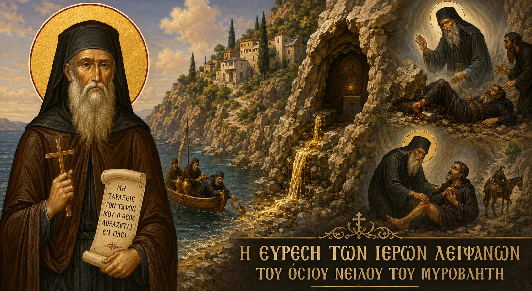Η Εύρεση Των Ιερών Λειψάνων Του Οσίου Νείλου Του Μυροβλήτη