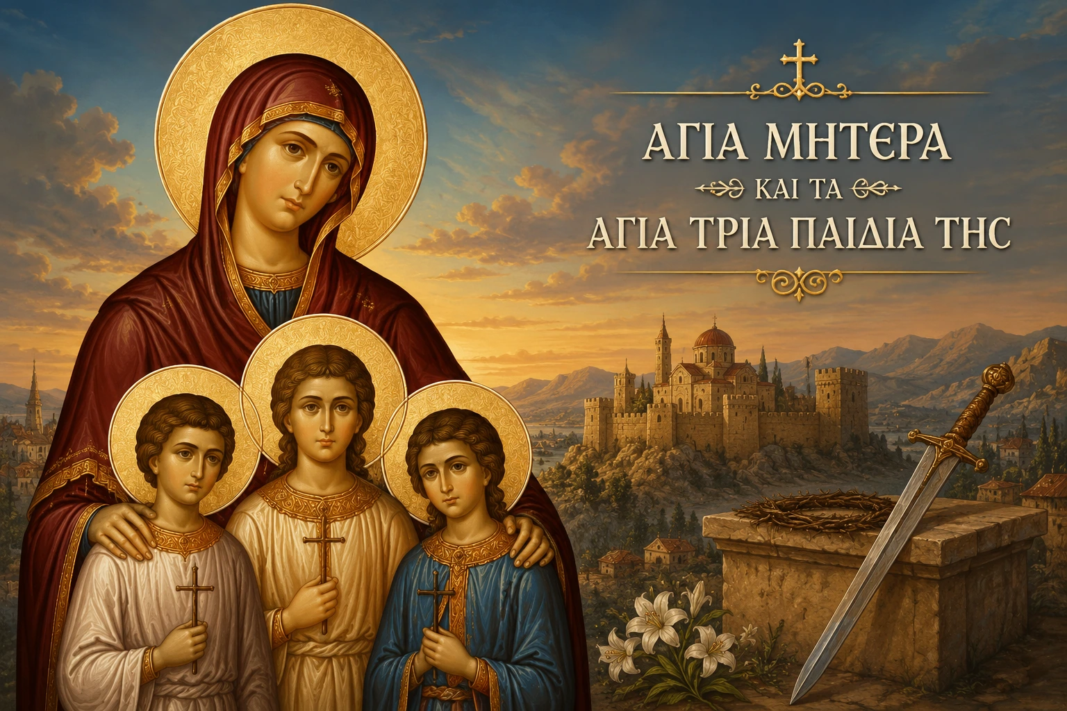 Εικόνα: Αγία Μητέρα και τα Άγια Τρία Παιδιά της