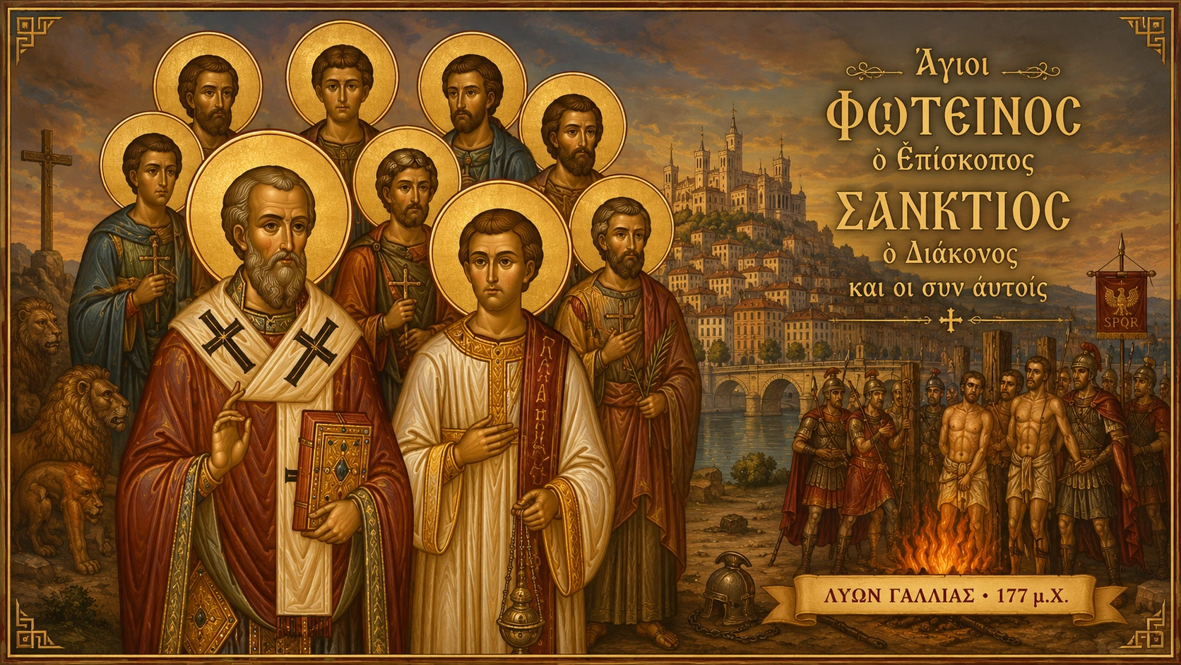 Εικόνα: Άγιοι Φωτεινός ο Επίσκοπος Σάνκτιος ο Διάκονος και οι συν αυτοίς