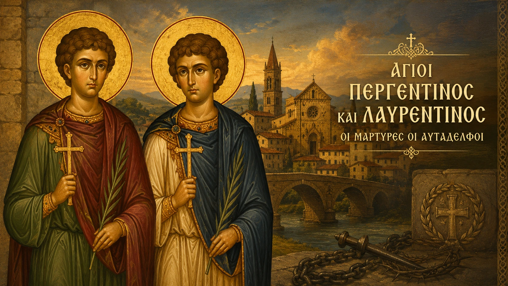 Εικόνα: Άγιοι Περγεντίνος και Λαυρεντίνος οι Μάρτυρες οι αυτάδελφοι