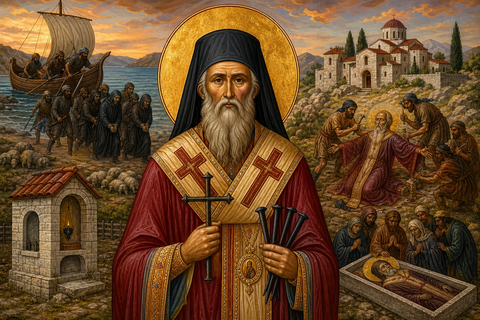 Εικόνα: Άγιος Βλάσιος ο Ιερομάρτυς εξ Ακαρνανίας και οι συν αυτώ