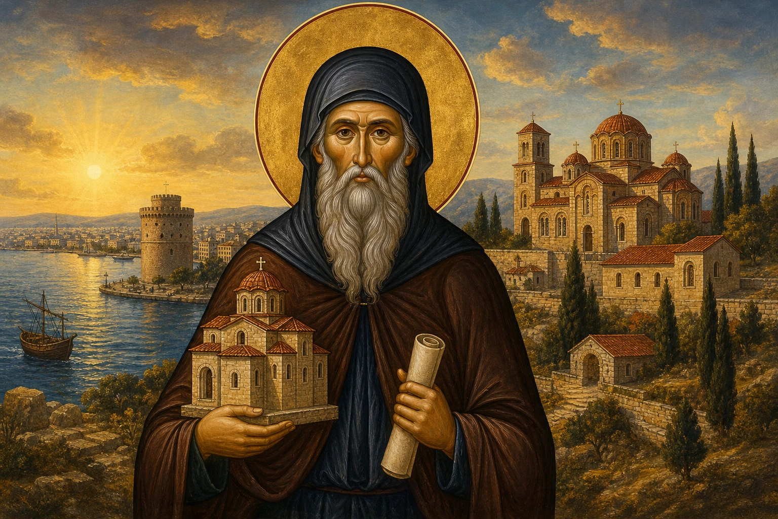 Εικόνα: Ὅσιος Φώτιος ὁ Κτήτωρ τῆς Μονῆς Ἀκαπνίου