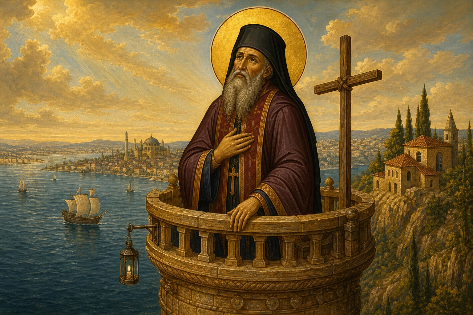 Εικόνα: Ὅσιος Συμεὼν Ἀρχιμανδρίτης καὶ Στυλίτης ὁ Ἐπέκεινα τοῦ Ἀνάπλου