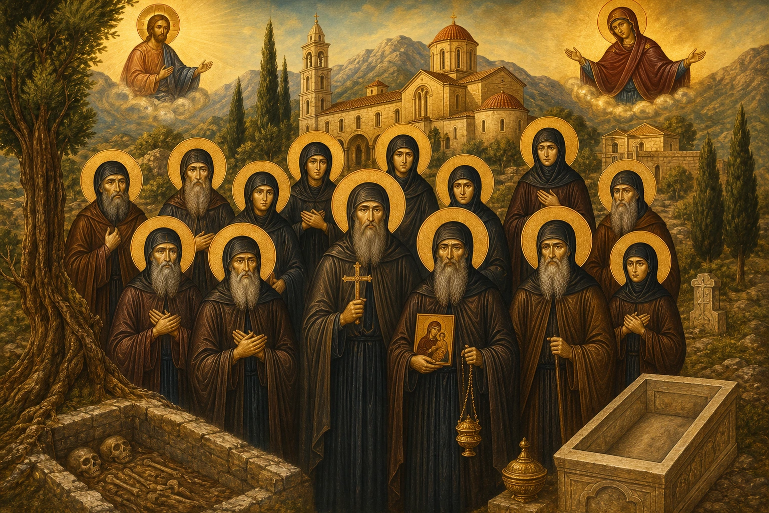Εικόνα: Σύναξη Οσιομαρτύρων και Οσίων Ιεράς Μονής Παναγίας Καλυβιανής