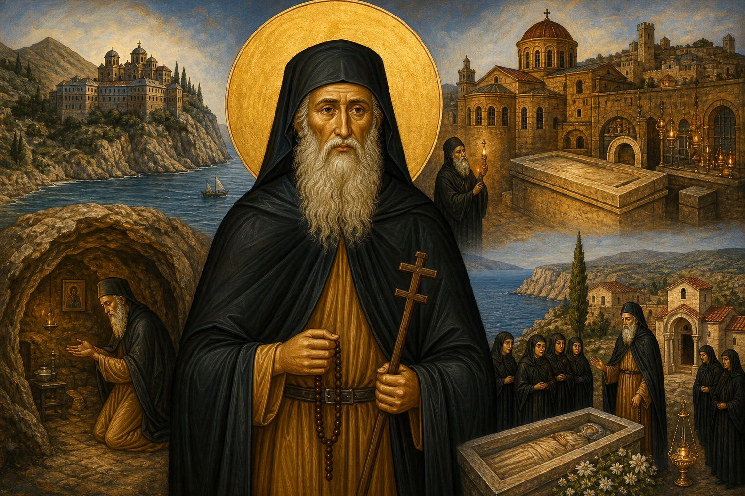Εικόνα: Όσιος Γεράσιμος ο Νέος, ασκητής της Κεφαλληνίας
