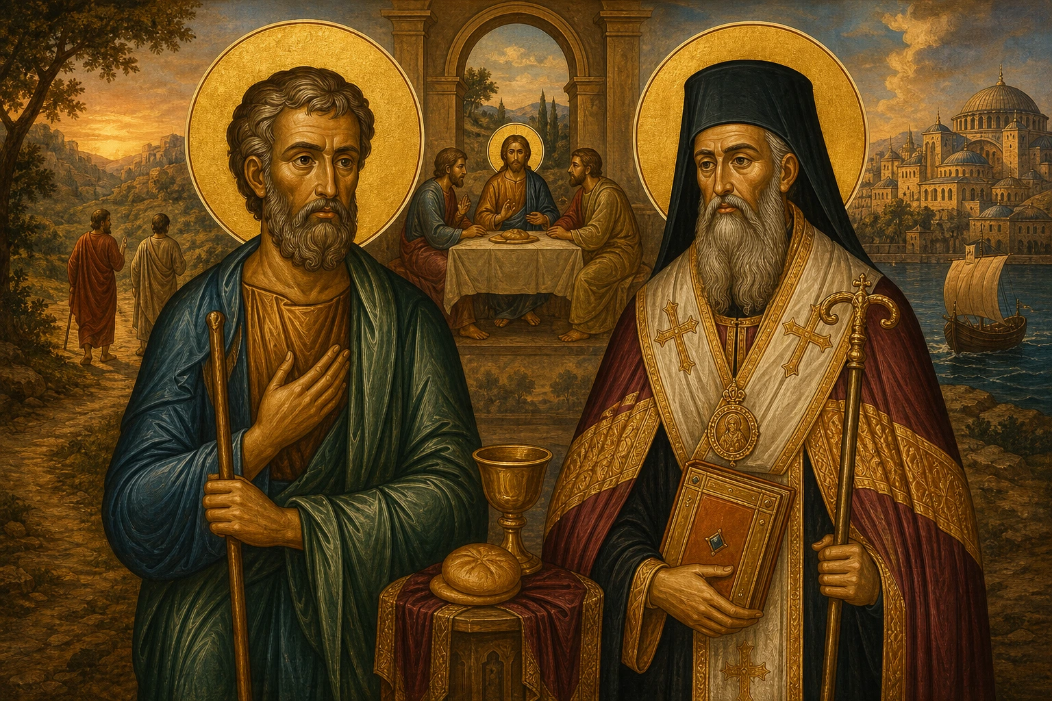 Εικόνα: Άγιοι Κλεόπας ο Απόστολος και Ιωσήφ Πατριάρχης Κωνσταντινούπολης